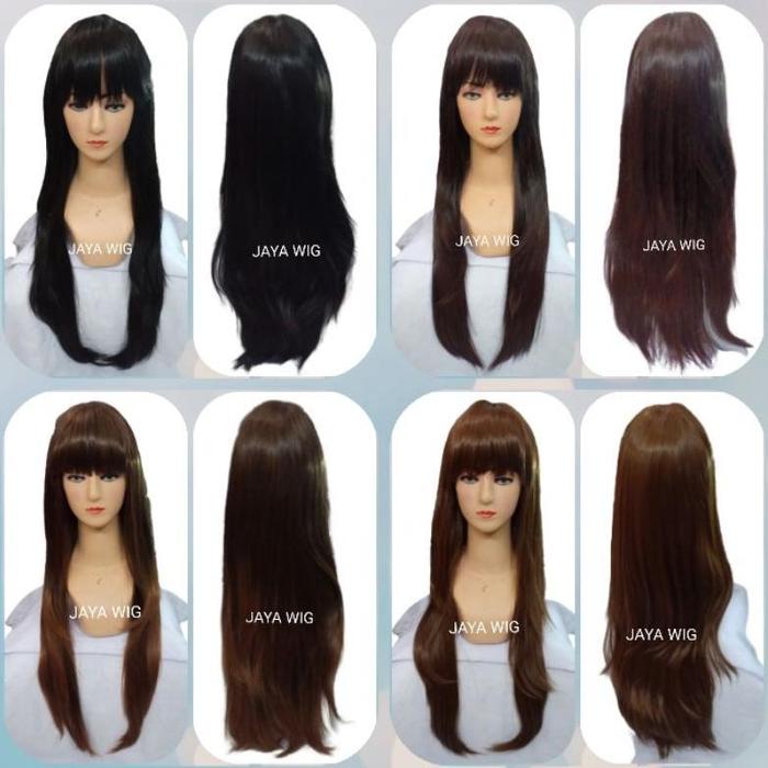 Wik Lurus Panjang 60CM Wik Rambut Palsu Wanita Panjang Lurus