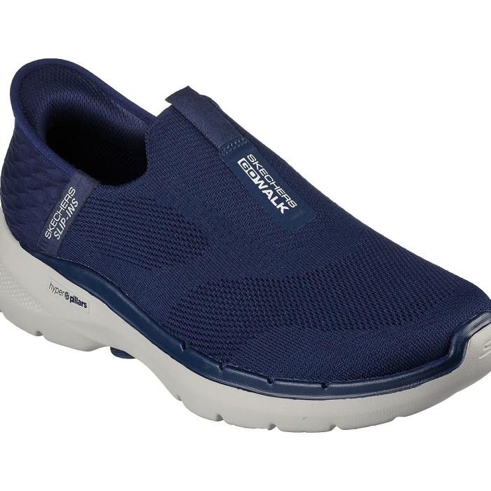 Sepatu Slip On Men Skechers GO WALK 6 EASY ON 216278/NVY Pria Original BNIB
