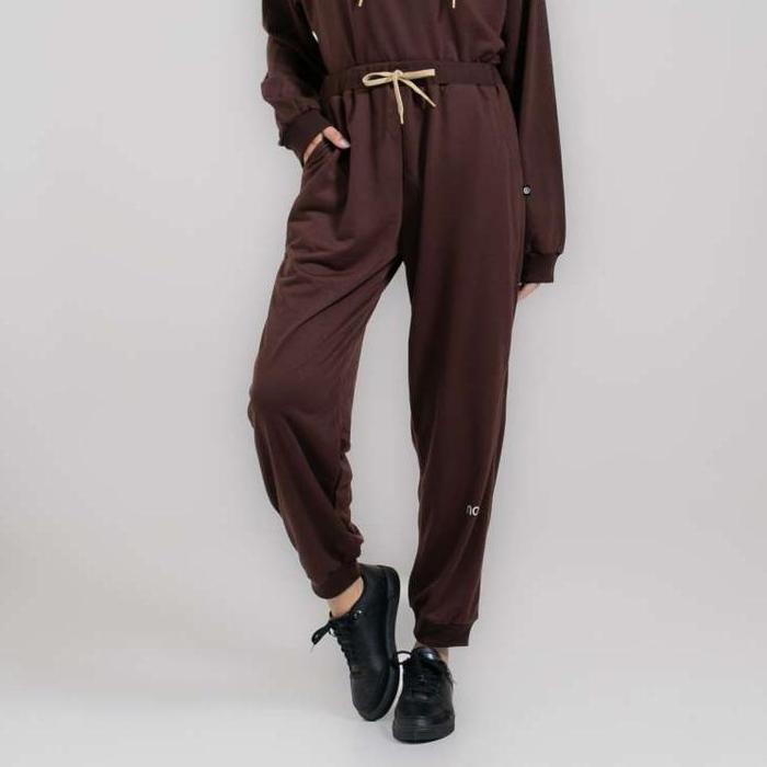 TERBARU NOORE - CHOCO DESSERT - BOVIE PANTS - DARK BROWN - CELANA OLAHRAGA WANITA SIAP KIRIM