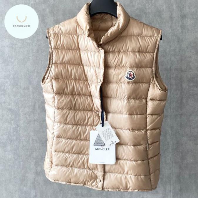 Moncler Liane Gilet Patch Down Puffer Neutrals