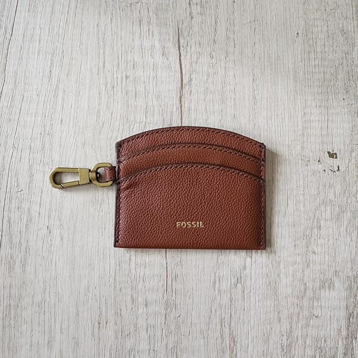 dompet kunci stnk fossil sofia card case wallet med brown ej