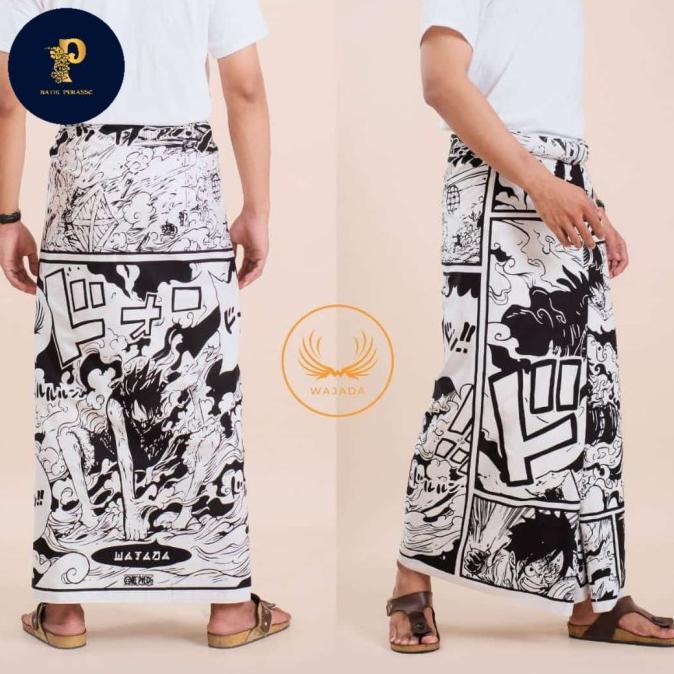 sarung tretan muslim original katun premium motif one piece cyberpunk