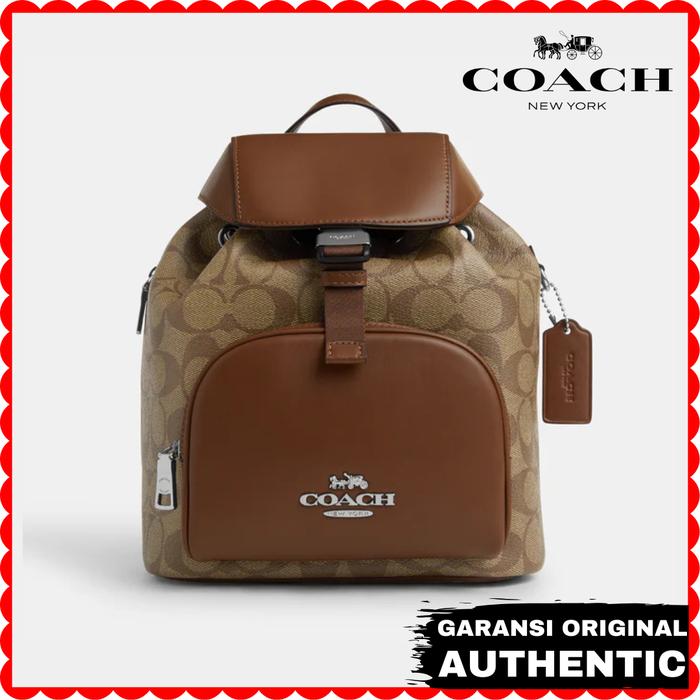 Tas Ransel Coach Pace Backpack In Signature Canvas Brown Original Store Branded Authentic
