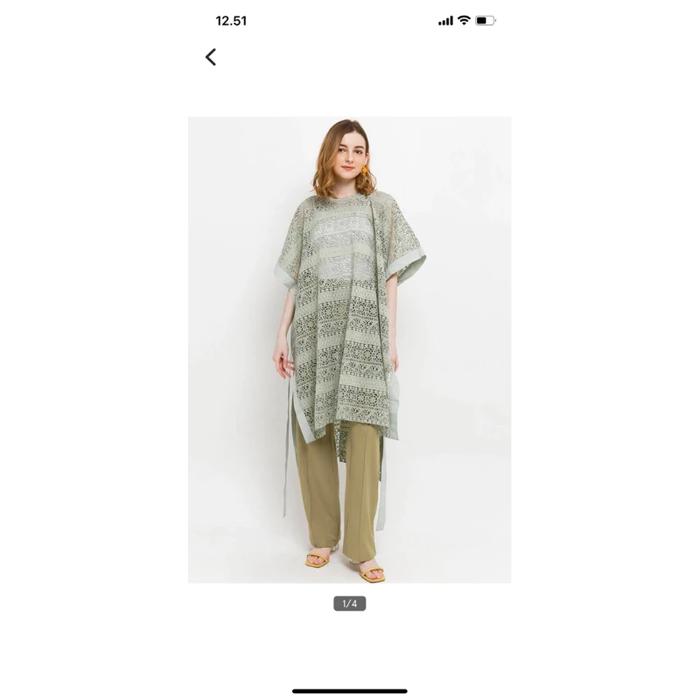 Outer kaftan brokat BENANG JARUM Hannah Lace Outer BARU