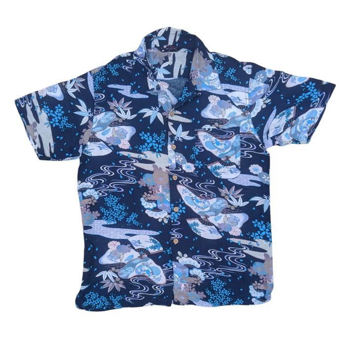 Kemeja hawaiian japanese print loop collar
