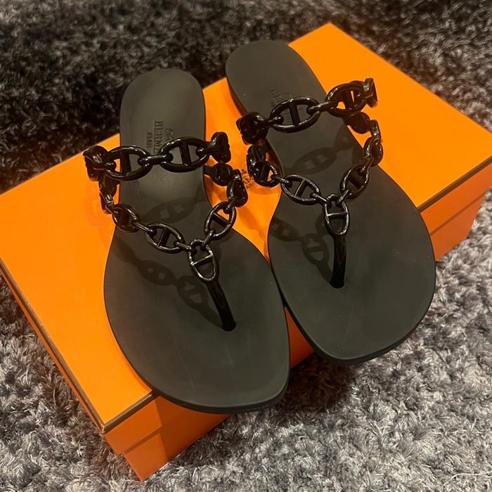 Hermes sandal jelly island black