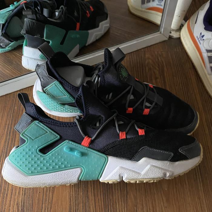 Nike air huarache black white green original murah - sneakers second market