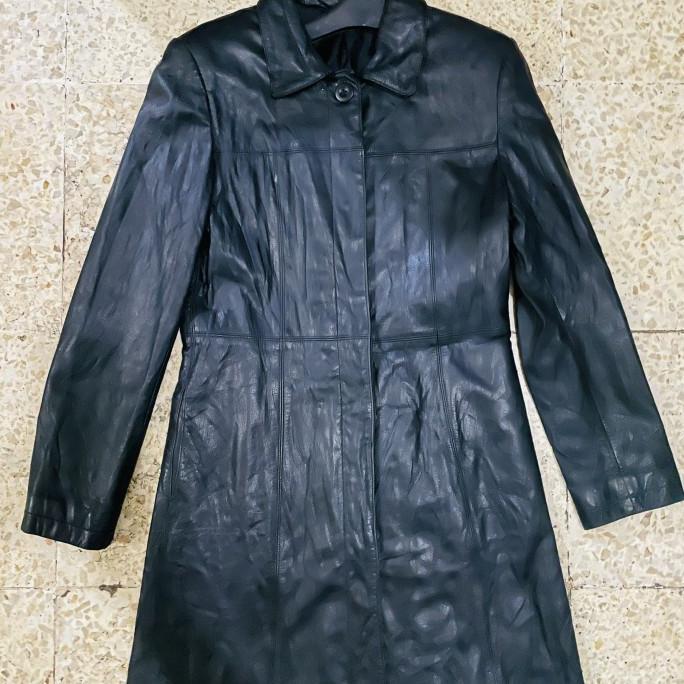 jaket longcoat coat kulit asli preloved second bekas