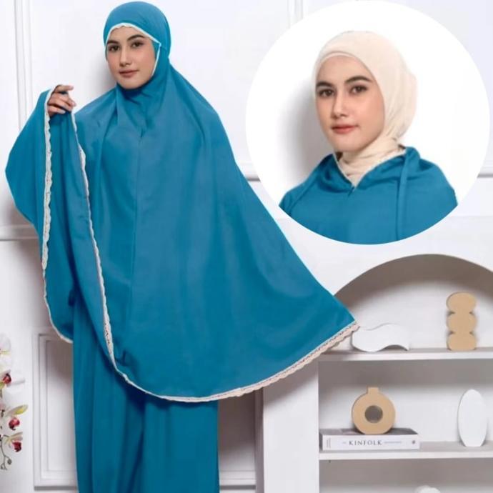 TASBIYA mukena dewasa jumbo katun mukena bali polos travel renda murah