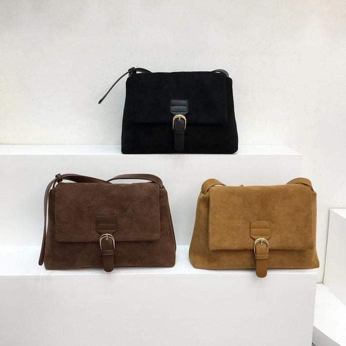 Tas Selempang Beludru Wanita Tas Cewek Retro Suede Messenger Bag GS 574