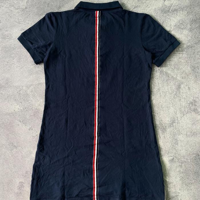 Thom Browne Stripe Center Back Cotton Pique polo dress authentic original
