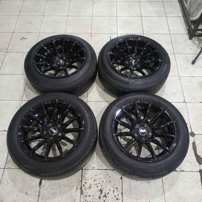 Velg hsr Shinjuku R17 lebar 8,5/9,5 5x114 et30/35 ban 215 55 nik 24,21 cocok Innova CRV HRV xpander,