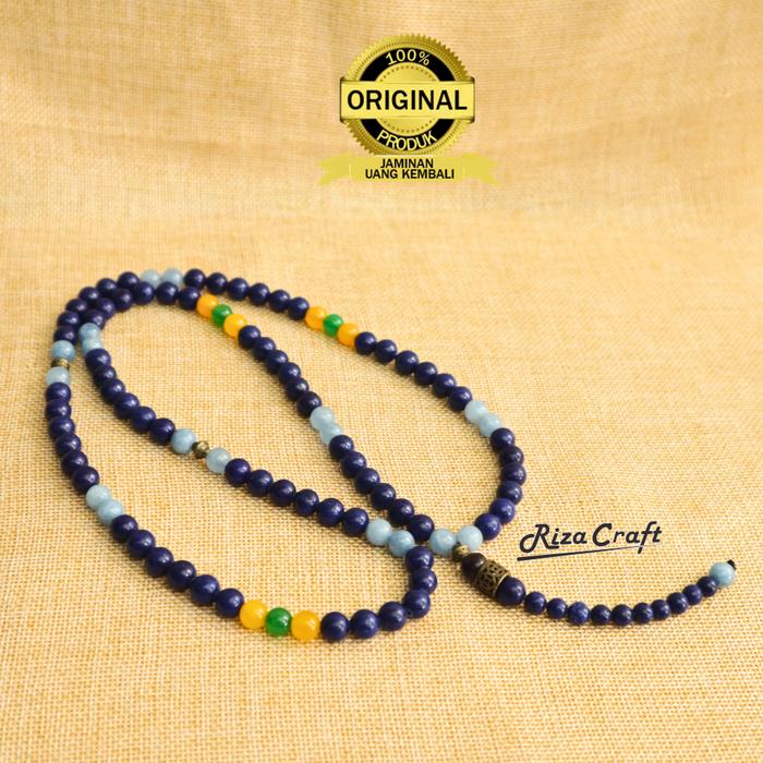 AL AQSA 33 Tasbih Batu Lapis Lazulli Giok ASLI Alam Original 33 Cantik Keren Aesthetic