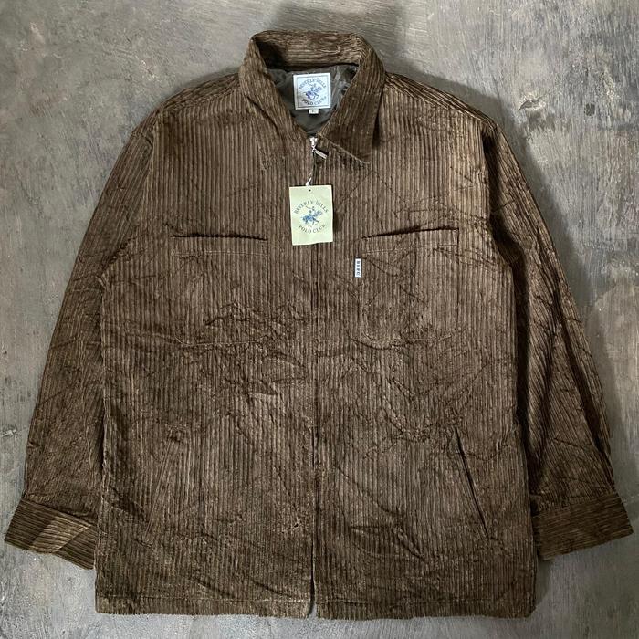 Corduroy Outer Zipper Jacket Bevelry Hills Polo Club BHPC Dark Brown