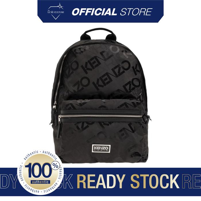 Kenzo Logo Jacquard Zipped Backpack / Tas Branded Original