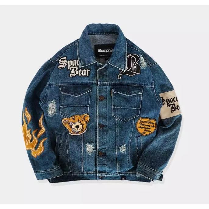 (PROMO) MEMPHISORIGINS - JACKET DENIM SPACE BEAR MEMPHIS (LIMITED EDITION)