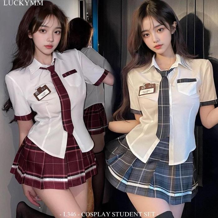 Luckymm Sexy Lingerie Cosplay School Uniform / Sexy Cosplay Murid / Kostum Sekolah Sexy 346
