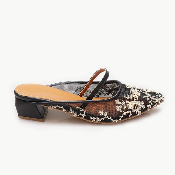 VAIA X Aleza Sandal Heels Wanita Dalila Black 4 CM