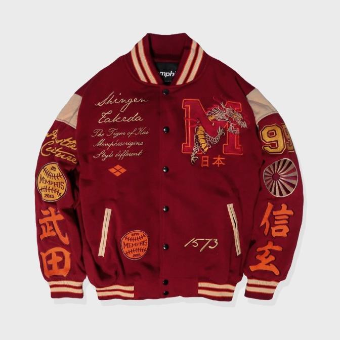 (PROMO) MEMPHIS ORIGINS - VARSITY JACKET TAKEDA FULL RED (LIMITED EDITION)