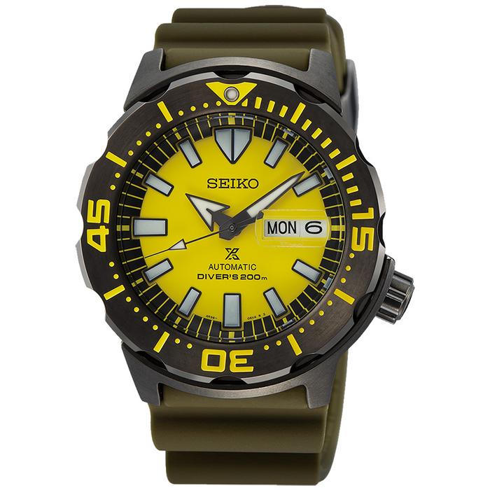 Jam Tangan SEIKO Prospex Pria Original SK SRPF35K1 Monster Divers Yellow Dial