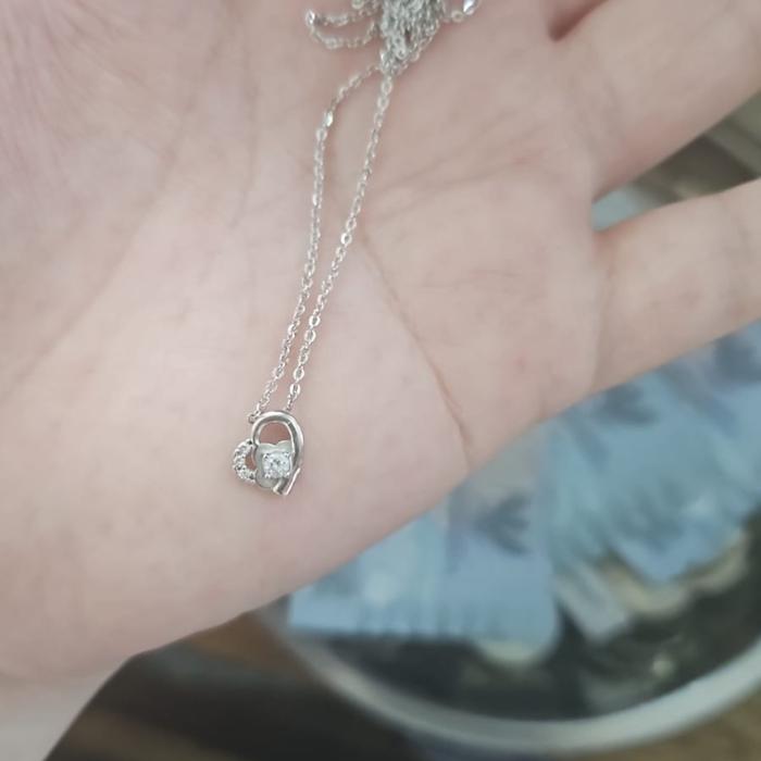 kalung serut italy love hati permata putih ubs emas asli 375 8k