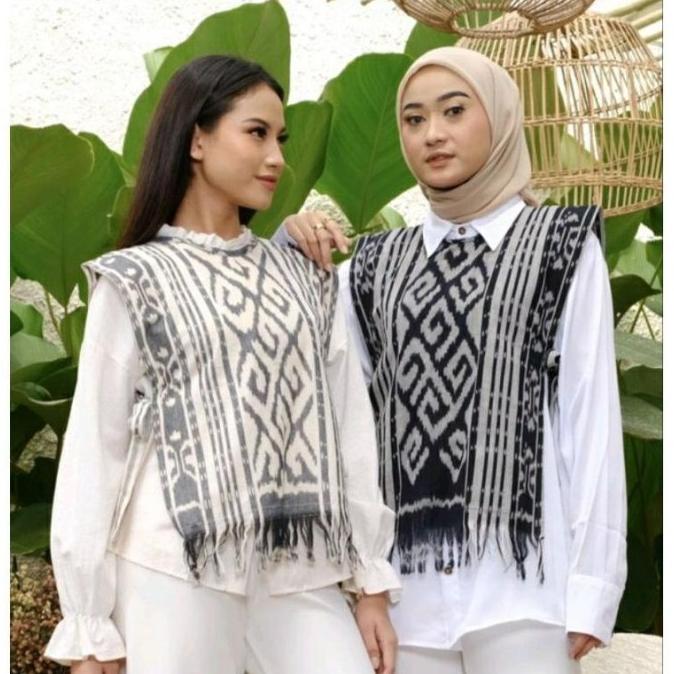 BATIK TENUN TORA VEST TENUN TROSO-ROMPI TENUN MOTIF NTT
