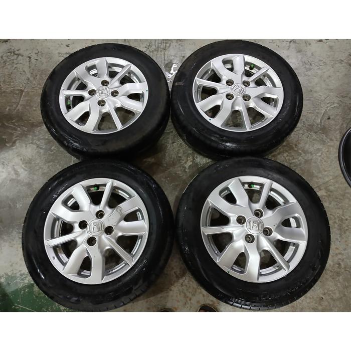 velg mobil second murah Oem New Brio Satya R14 H4x100 + ban 3 pis cocok untuk Calya, Brio, Sigra