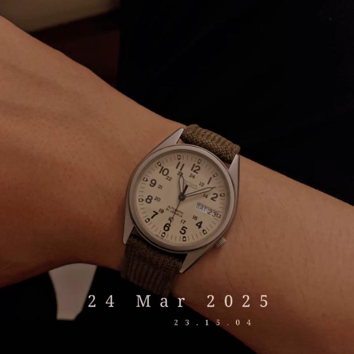 Seiko snx431 military cream dial