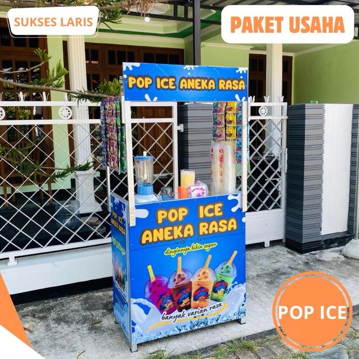 PAKET USAHA POP ICE DENGAN BOOTH PORTABLE | PAKET USAHA MINUMAN POP ICE ANEKA RASA | PAKET JUALAN MI