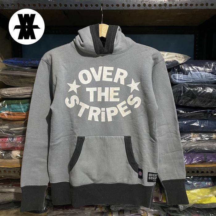 Y2K Gremmie Over The Stripes Japan Hoodie Grey Size XS 63x47 MIJ