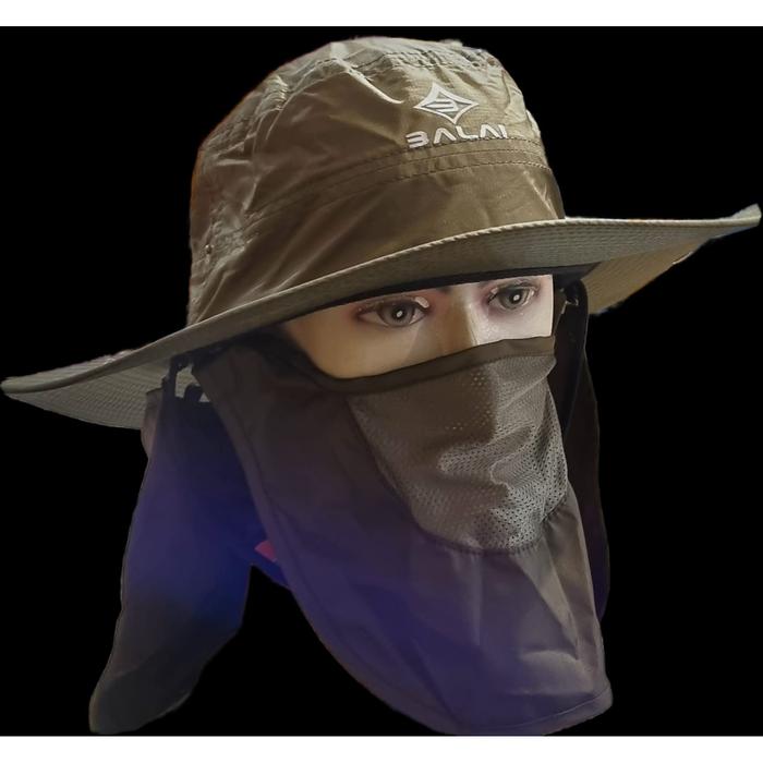 Topi rimba Forest hat Balai Survive Jungle pet green