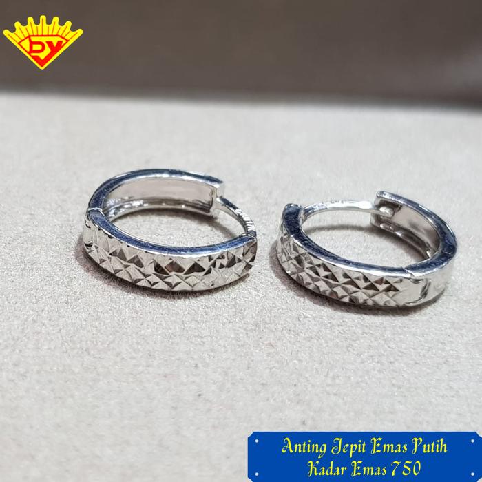 Anting Jepit Emas Putih Baru Kadar Emas 750