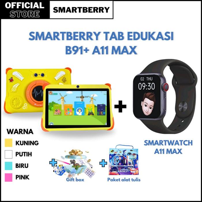 (B91 + A11max) SMARTBERRY KIDS STUDY TABLET + SMARTWATCH / TAB B91 / smartwatch A11 MAX / tab 4/128G