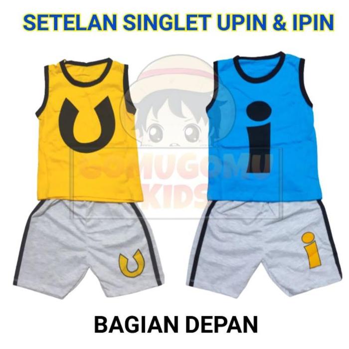 BAJU UPIN IPIN / SETELAN ANAK UPIN IPIN / SINGLET UPIN IPIN