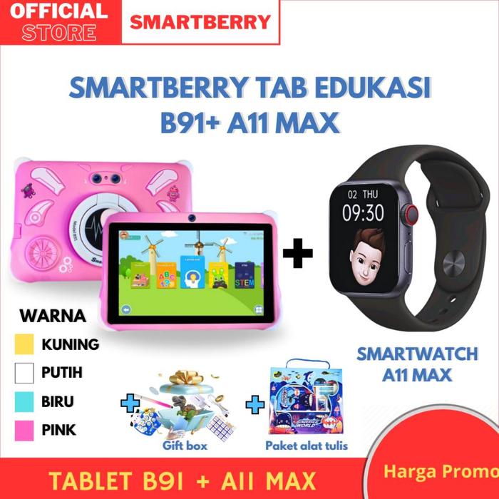 (B91 + A11max) SMARTBERRY KIDS STUDY TABLET + SMARTWATCH / TAB B91 / smartwatch A11 MAX / tab 4/128G