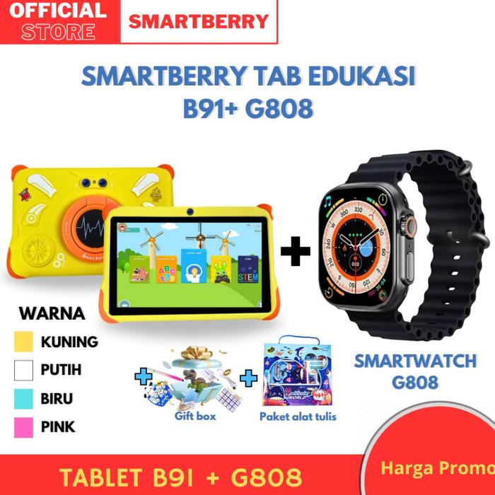 (B91 + G808) SMARTBERRY KIDS STUDY TABLET + SMARTWATCH / TAB B91 / smartwatch G808 / tab 4/128GB / T