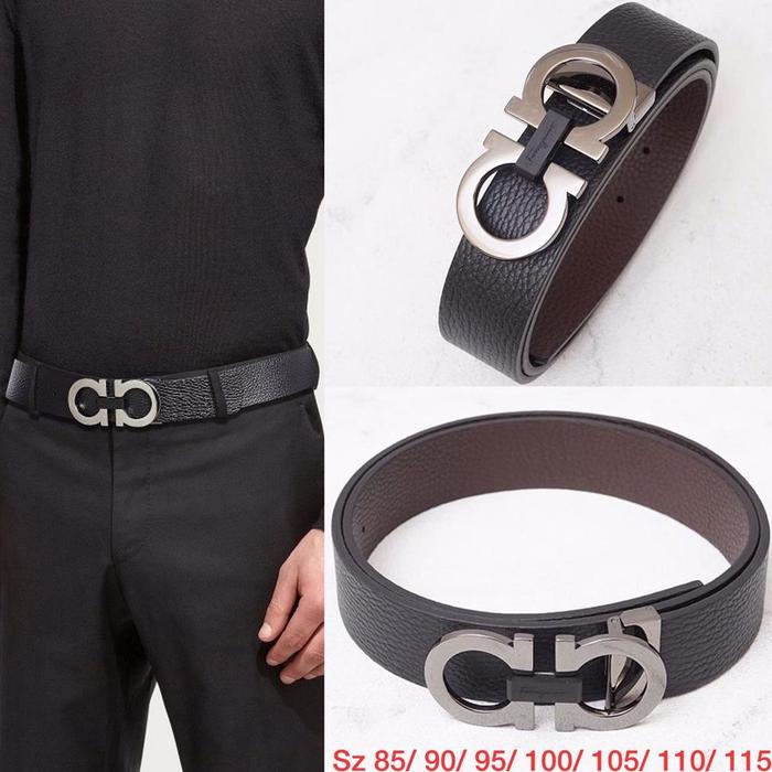 SALVATORE FERRAGAMO MEN REVERSIBLE GANCINI GLOSSY BELT ORIGINAL READY STOCK