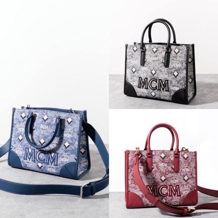 MCM VINTAGE JACQUARD SMALL TOTE BAG ORIGINAL READY STOCK