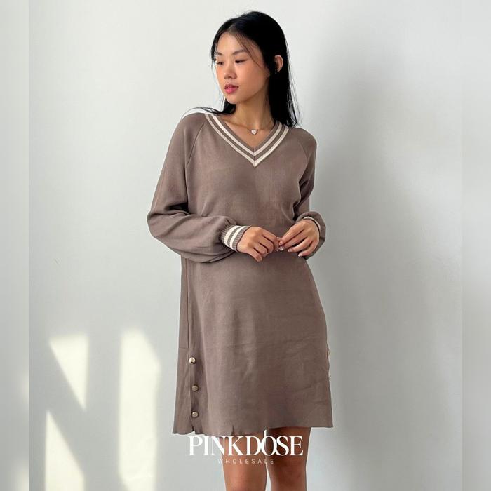Ready! Tunik Knit Pinkdose / Tunik Import Blouse