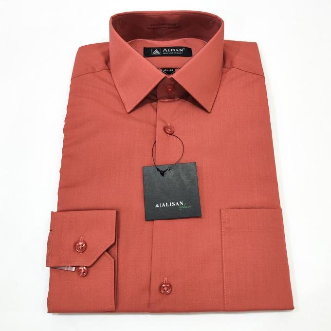Kemeja ALISAN Polos Lengan Panjang Regular Fit ( MERAH , MAROON , FANTA 2 )