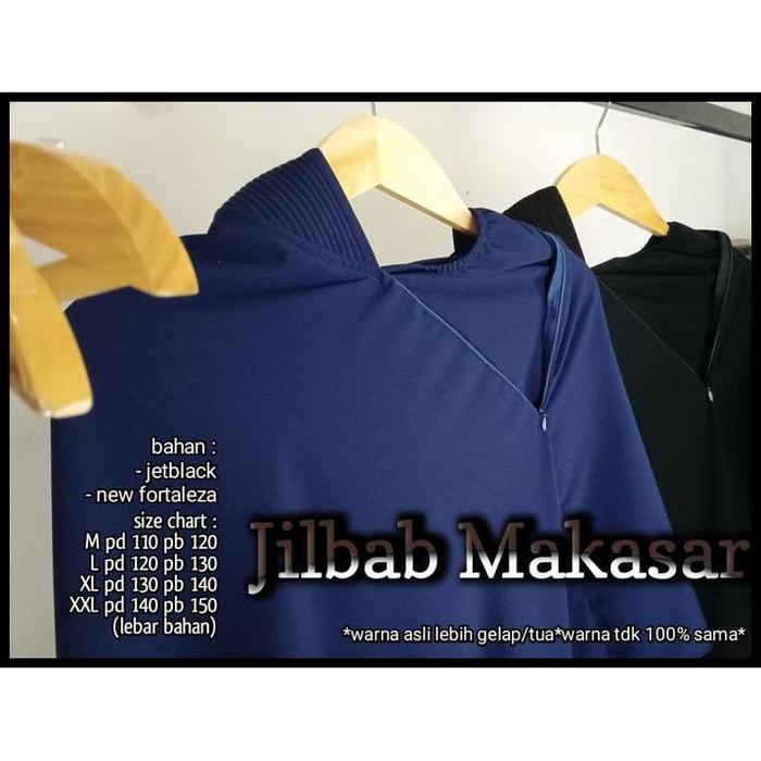 Ready Jilbab Makasar Premium Jetblack & New Fortaleza (Safar Tanpa Purdah) Hitam Tangan Best Seller