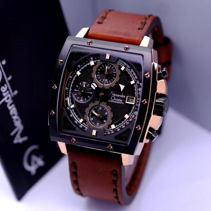 ALEXANDER CHRISTIE 6376 AC 6376 Ac 6376 ROSEGOLD BROWN LEATHER PRIA ORIGINAL
