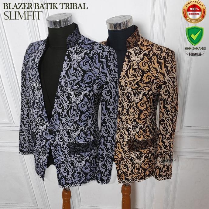 Jas Batik Blazer Batik Pria Keren Slimfit Modern Chiangi Gorgoraz Murah