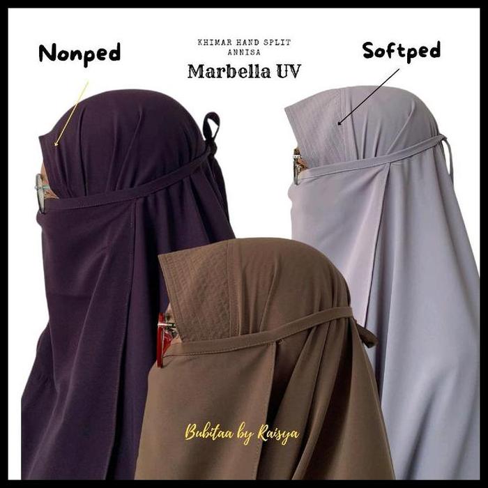 New Bubitaa.Khimar Syar'I Annisa Handsplit Marbella Anti Uv Best Quality Asli 100% Original