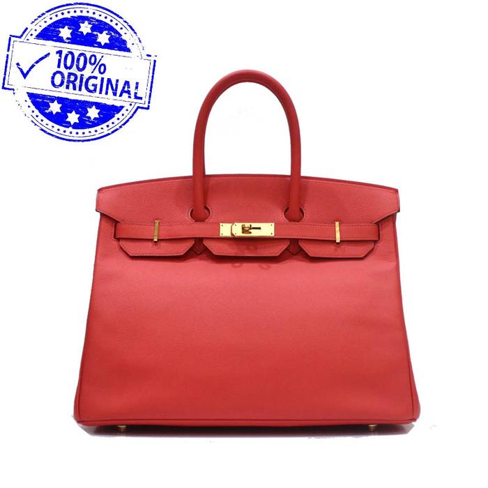 Preloved Hermes Birkin 35 B35 Rouge Pivoine Epsom GHW T 2015