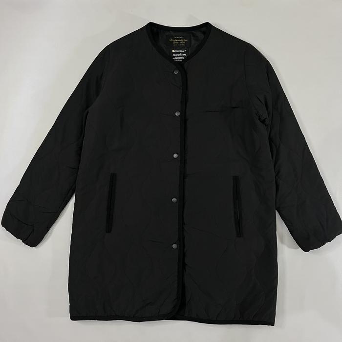 Nano Universe Japan Black Quilted Long Coat Jacket no Muji Uniqlo U Carhartt Dickies Supreme Stussy 