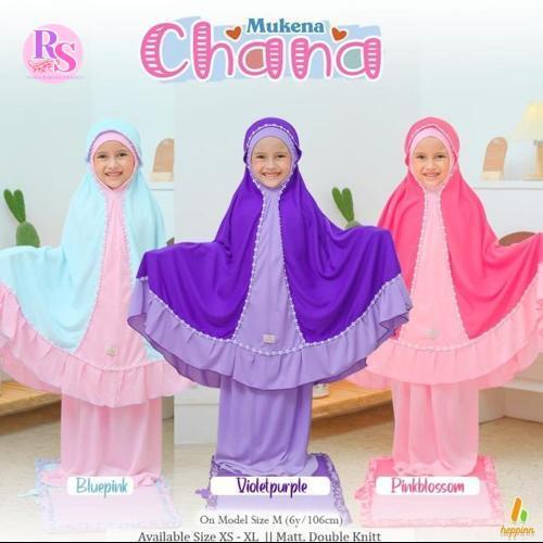 Heppinn-Mukena Anak Chana Orange Blue Mint Pink PE 40 Set Tas Sajadah [Rubi Shoestore]