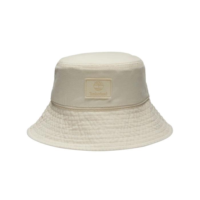 Topi Bucket Timberland Monochrome Fisherman Hat in White Original Unisex