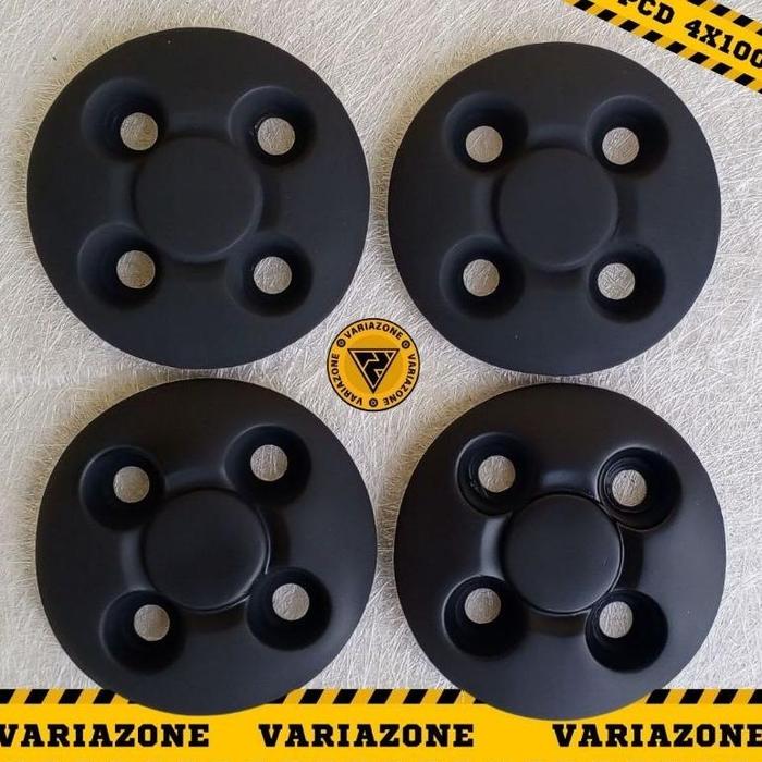 Dop velg kaleng pcd 4x100 dan 4x114 centerdop dopcenter model A satu set hitam dop OEM look
