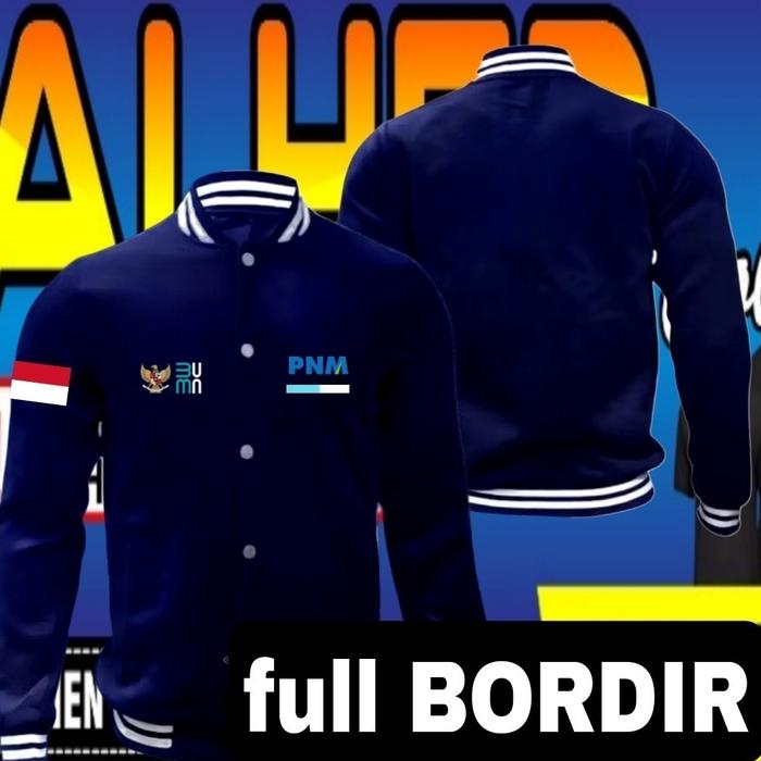 terbaru jaket bordir PNM jaket varsity PNM jaket baseball PNM jaket BUMN PNM jaket varsity BUMN PNM 